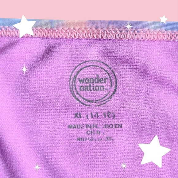 Girls Mermaid Shimmer Pastel Colors One-Piece Swimsuit Crisscross Back 14/16 - Picture 4 of 16